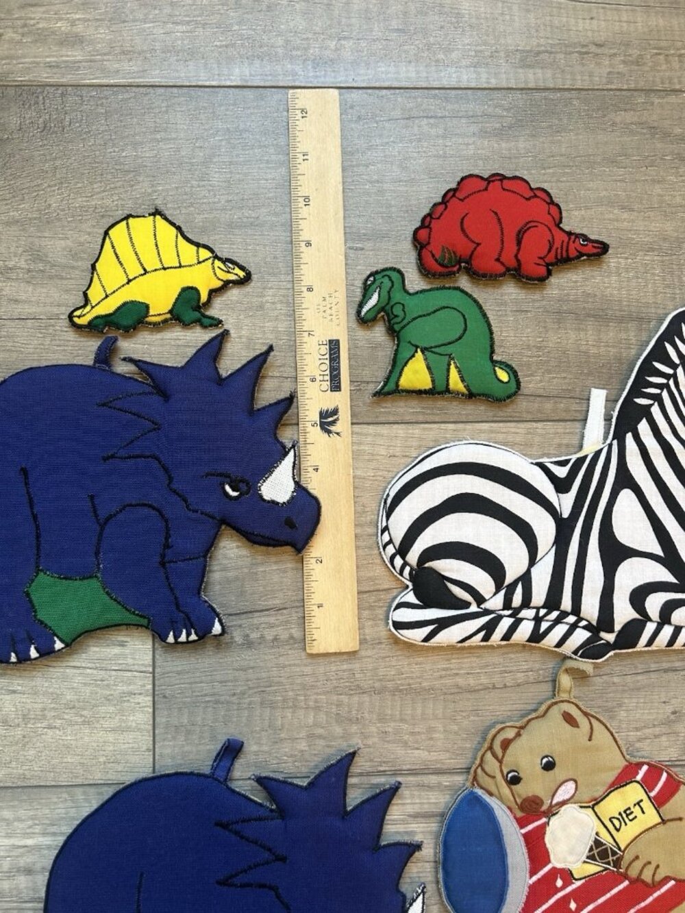 Vintage Zak Designs Potholder Lot Dinosaurs Bear Sailboat Zebra WC Imports Retro - Picture 13 of 16